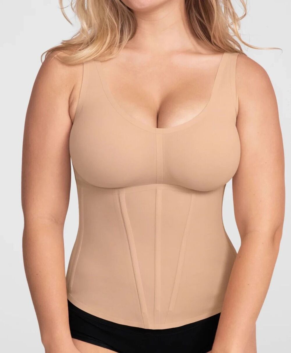 Honeylove Nude Tan Boldness Tank Body Contouring Size XL Extreme Posture Support